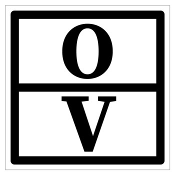 Знак отходов 5 класса опасности, V (светоотражающий металл с ламинированием, 300х300 мм)