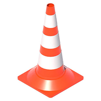 Конус дорожный 530 мм утяжеленный с тремя светоотражающими полосами