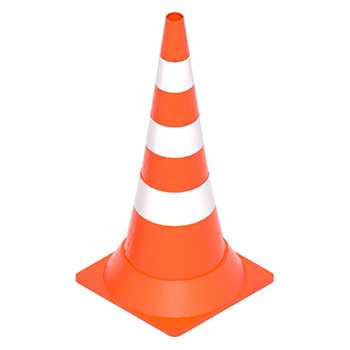 Конус дорожный 750 мм утяжеленный с тремя светоотражающими полосами